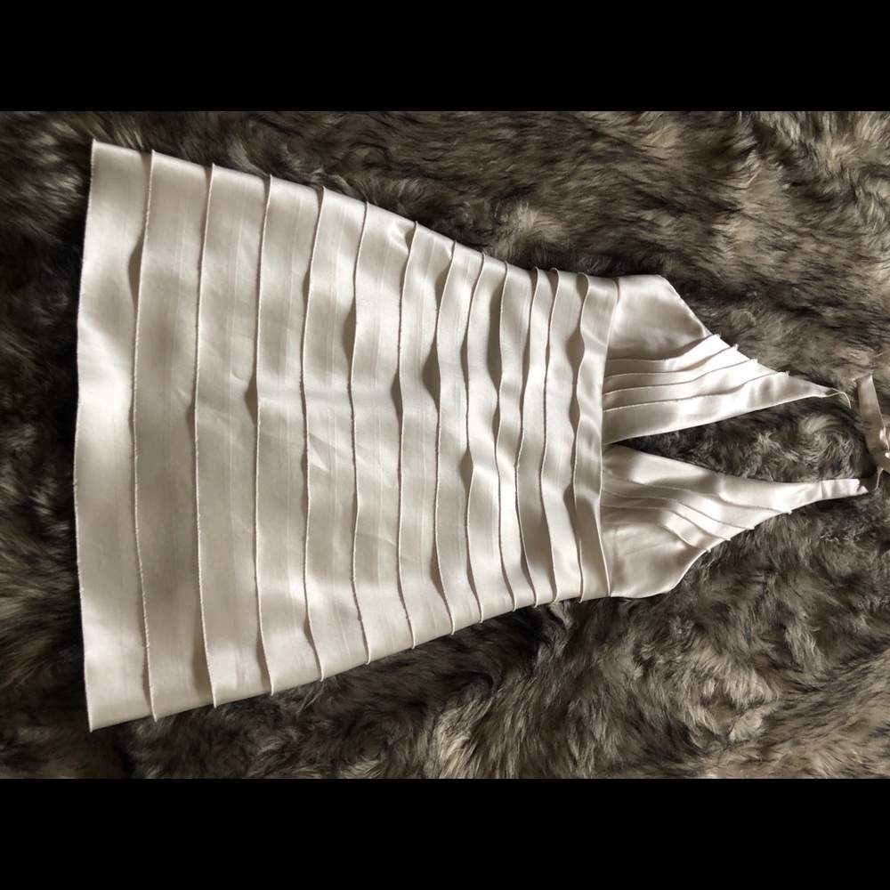 BCBG White Halter Formal Dress